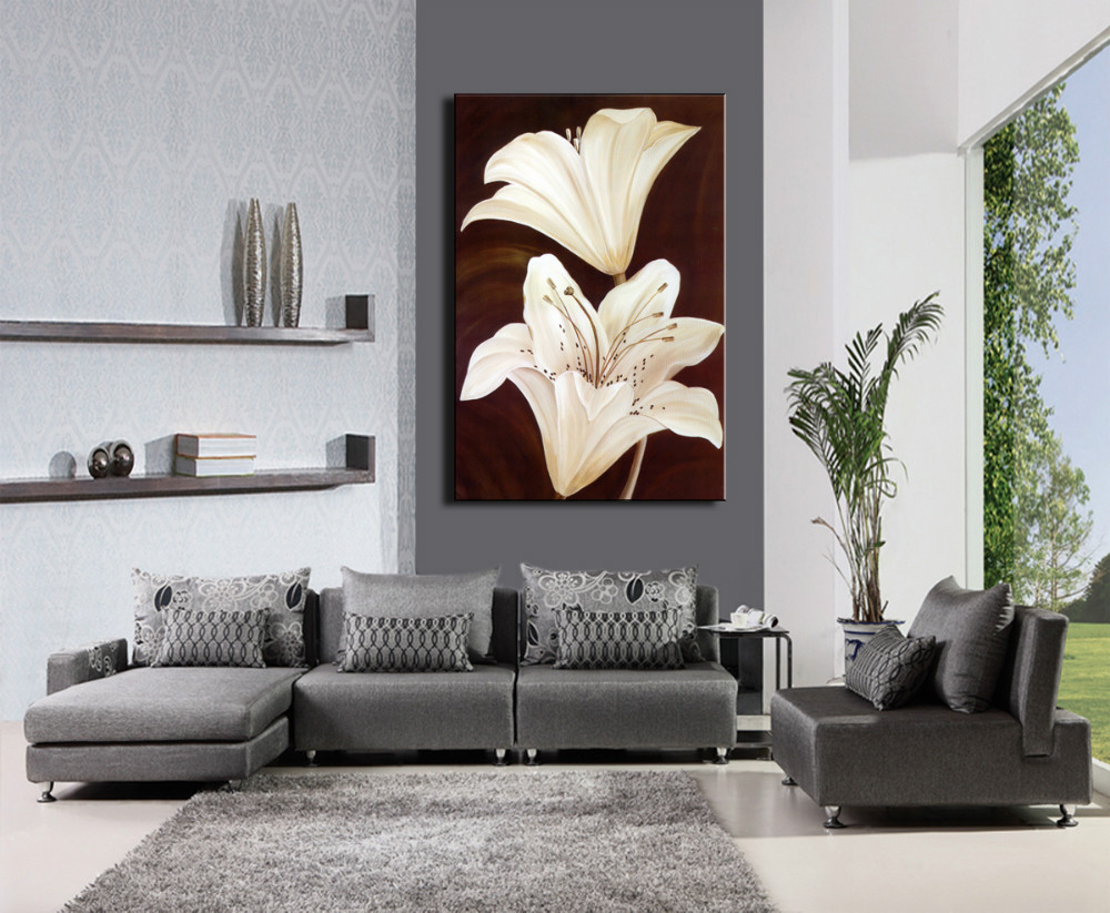 1 piece/set pure lily hd picture home decoration painting on canvas for living room