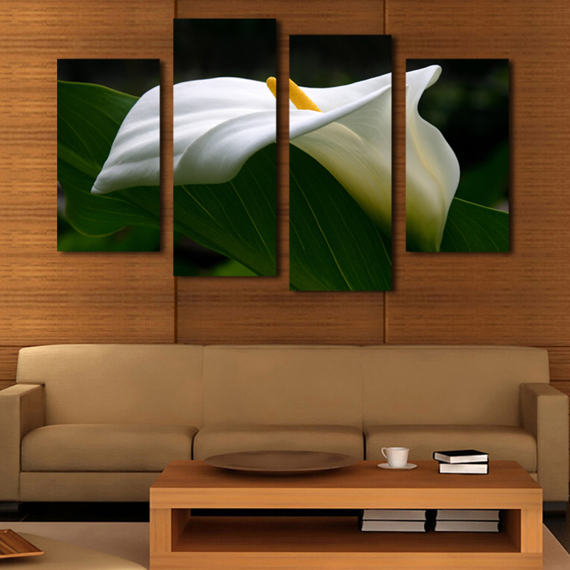 4 plane white flowers modern wall art home decoration canvas prints flowers picture print painting set of 4 each canvas arts