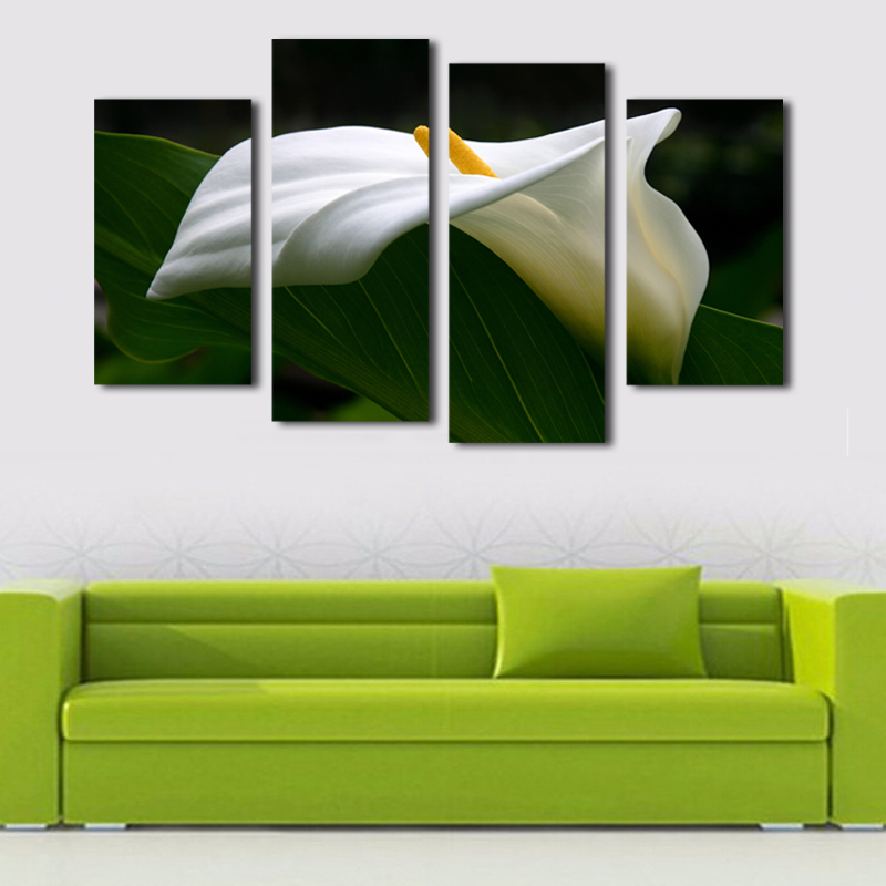 4 plane white flowers modern wall art home decoration canvas prints flowers picture print painting set of 4 each canvas arts