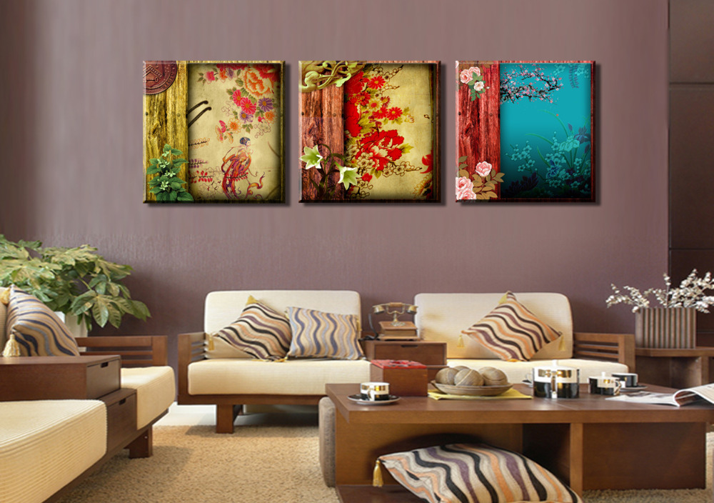 abstract flowers 3 panels/set hd picture canvas print painting artwork sell decorative painting
