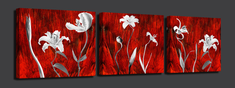 beautiful flowers 3 panels/set hd picture canvas print painting artwork sell decorative painting