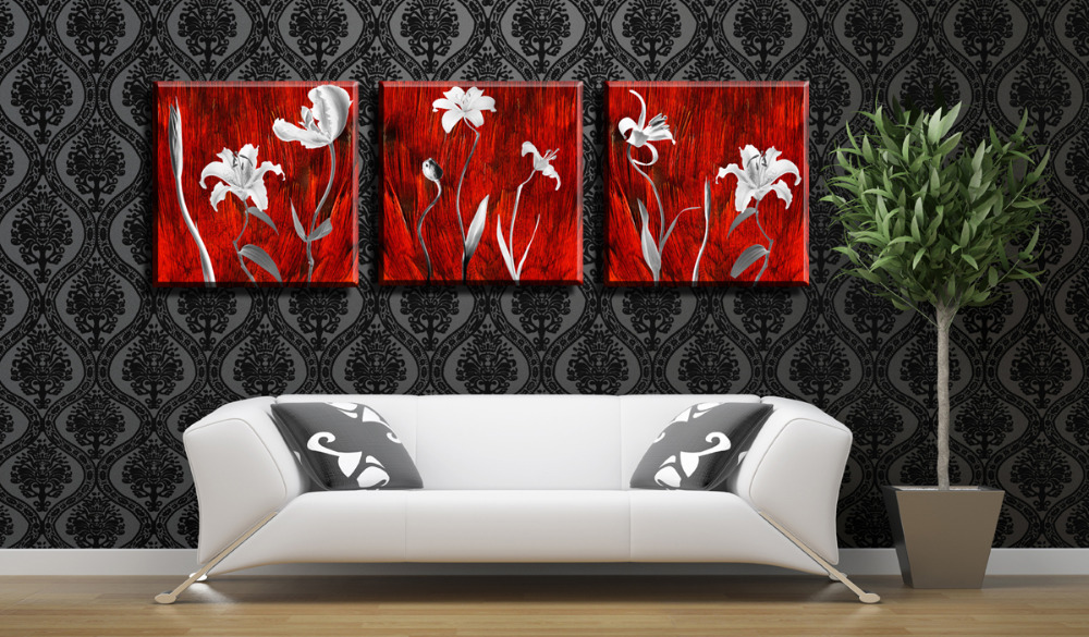 beautiful flowers 3 panels/set hd picture canvas print painting artwork sell decorative painting