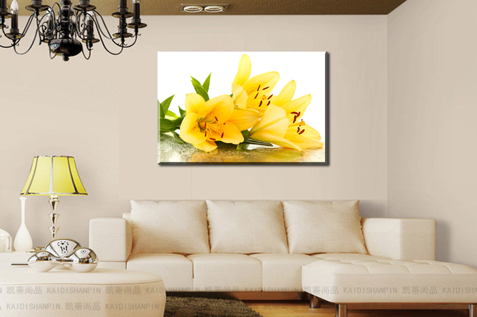 beautiful yellow lilies,1 panel/set hd canvas print painting artwork,, decorative painting h02151d-n