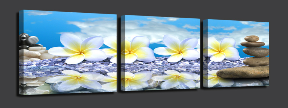 flower and stones 3 panels/set hd picture canvas print painting artwork sell decorative painting