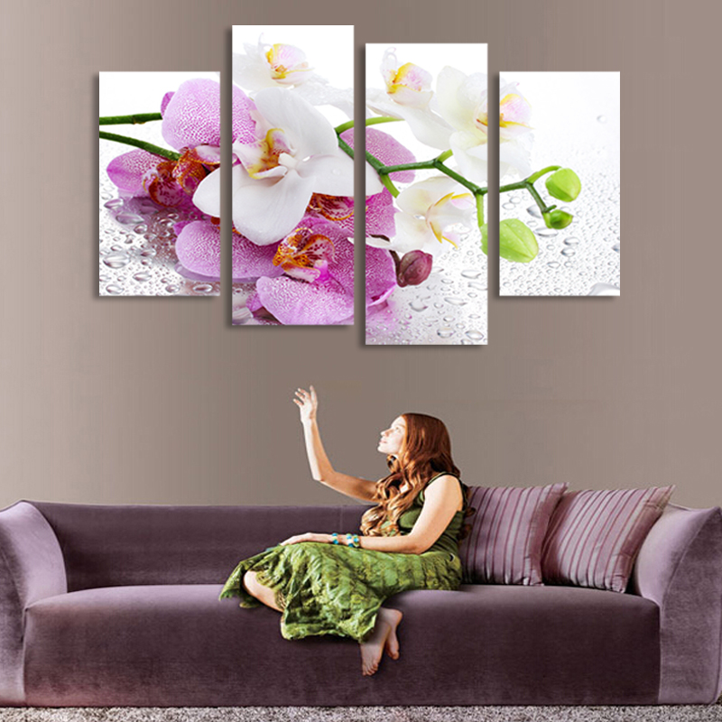 phalaenopsis 5 panels/set large hd canvas print painting artwork wall art picture modern abstract painting on canvas unframed