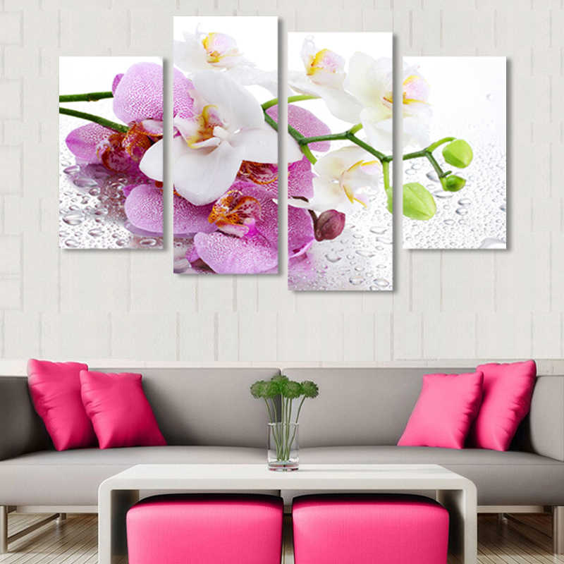 phalaenopsis 5 panels/set large hd canvas print painting artwork wall art picture modern abstract painting on canvas unframed