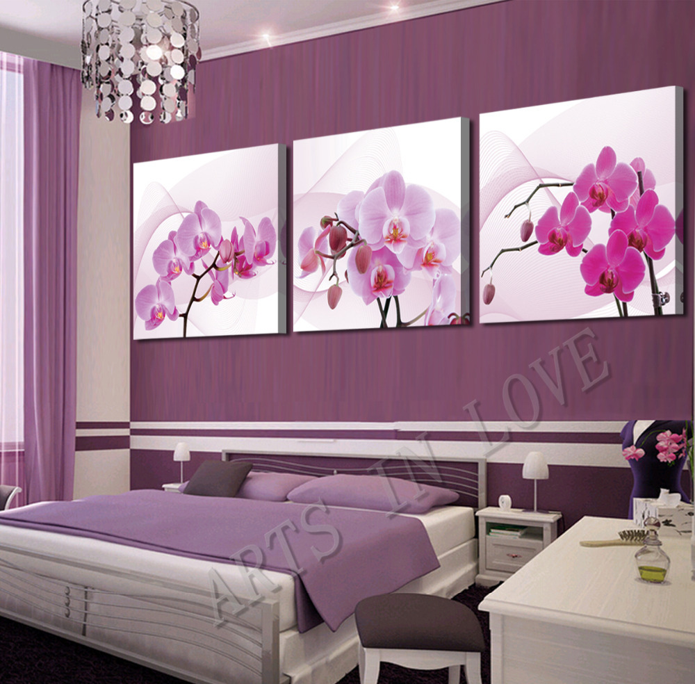 pretty plum 3 panels/set picture art hd canvas print painting artwork sell decorative painting for living room