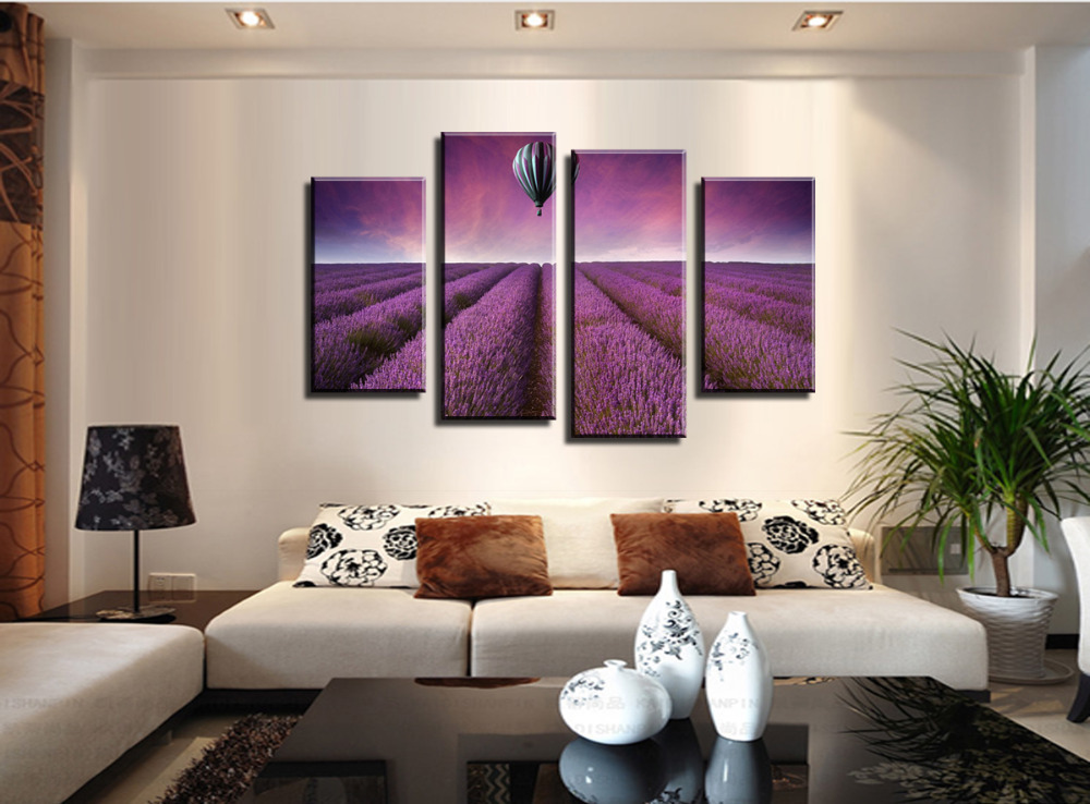 the beautiful yellow lilies 4 panels/set hd canvas print painting artwork wall art the picture.