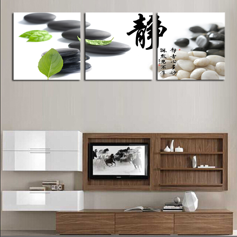 unframed 3 panels chinese style art stone leaves decoration picture hd canvas print painting artwork canvas wall art whole