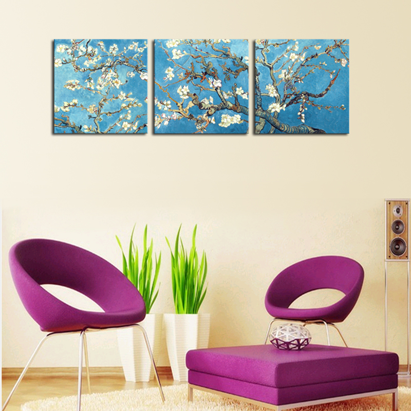 unframed 3 panels modern flower canvas wall art home decorative art picture paint on canvas prints