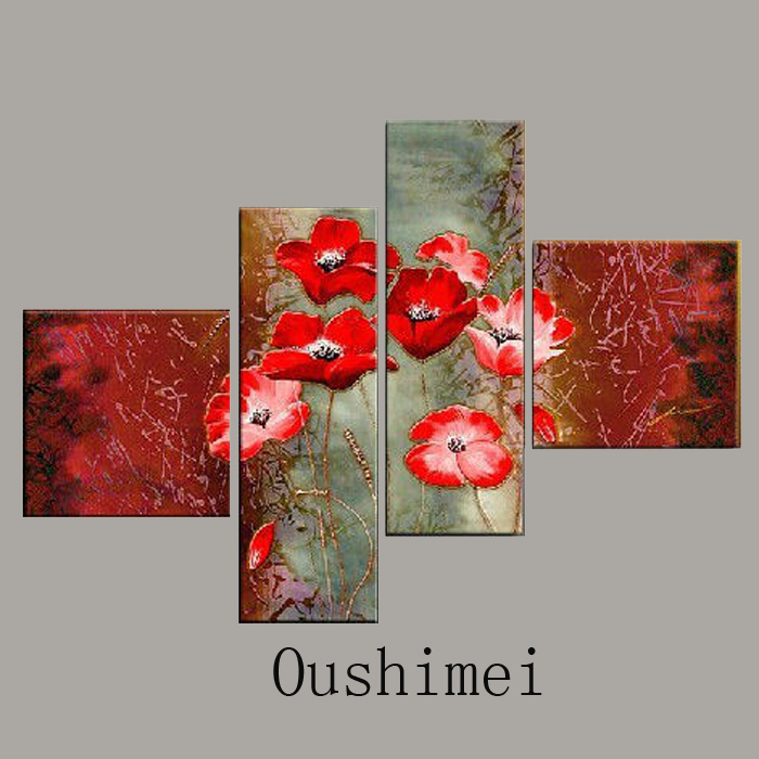 hand painted abstract flower for living room wall home decor modern oil painting on canvas group of pictures on the wall paint