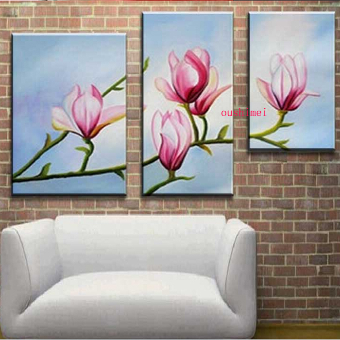 hand painted modern peach blossom paintings for room wall home decor oil painting on canvas flowers pictures on the wall craft