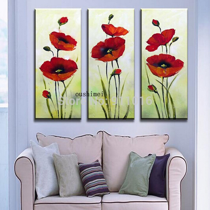 hand painted red abstract flower paintings for room wall decor home decor oil painting on canvas pictures on wall craft