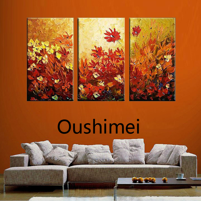 hand painted wall art home decor knife flowers picture on canvas landscape wall oil painting for living room decor craft