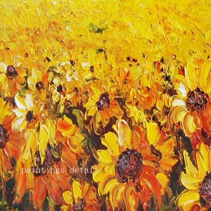 handpainted pictures autumn golden sunflowers landscape oil paintings on canvas wall art group view for living room painting