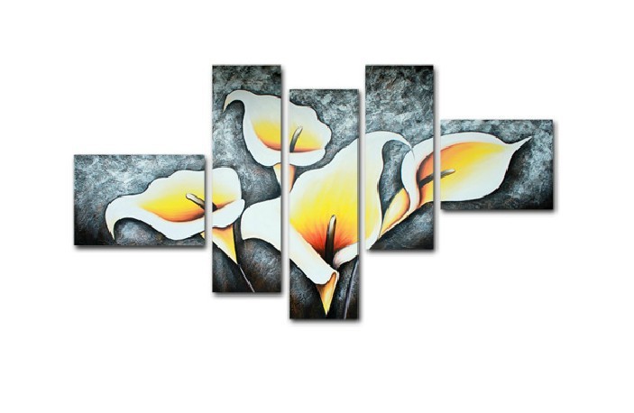 selling 5 piece group of abstract canvas art paintings decorative calla lily painting sofa wall background paintingsflowers