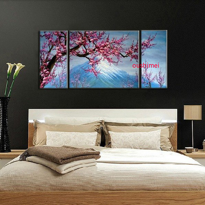 shipment hand painted red plum flower oil painting wall art beautiful flowers decoration abstract landscape painting canvas