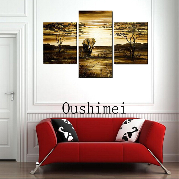 hand painted abstract paintings for living room wall home decor oil painting on canvas pictures on wall craft elephant landscape