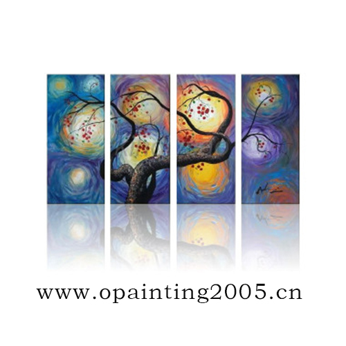 handmade decorative wall painting abstract paintings 4 pieces landscape on canvas art home/office/el oil paintings picture