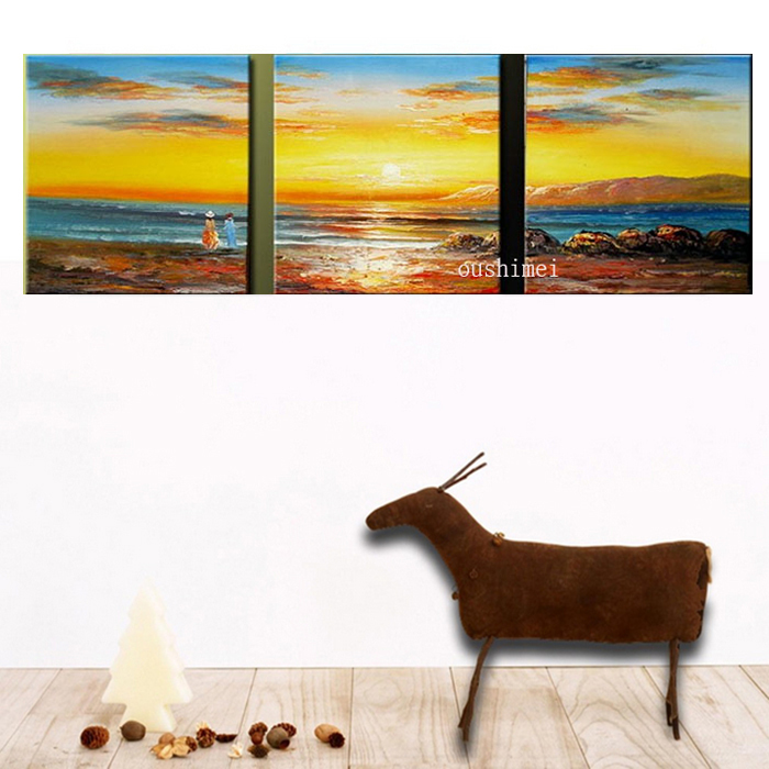 handmade oil painting wall painting sunrise picture seascape home decor canvas paintings landscape on the wall for room decor