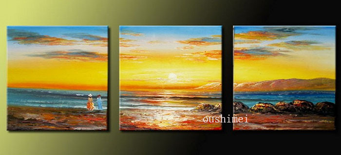 handmade oil painting wall painting sunrise picture seascape home decor canvas paintings landscape on the wall for room decor