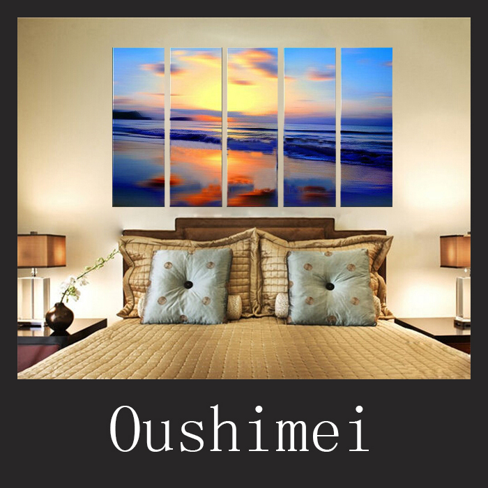 handmade sunrise seascape oil painting on canvas wall painting canvas pictures for room wall decor seabeach landscape