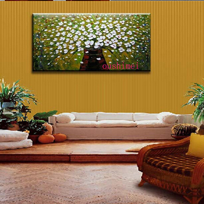 handmade wall art painting modern abstract knife oil painting on canvas flowers wall pictures for living room wall decor