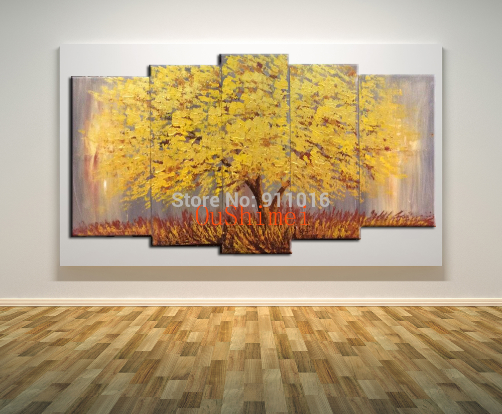 new hand painted oil painting modern landscape tree paintings home decor group of pictures mural canvas wall art painting