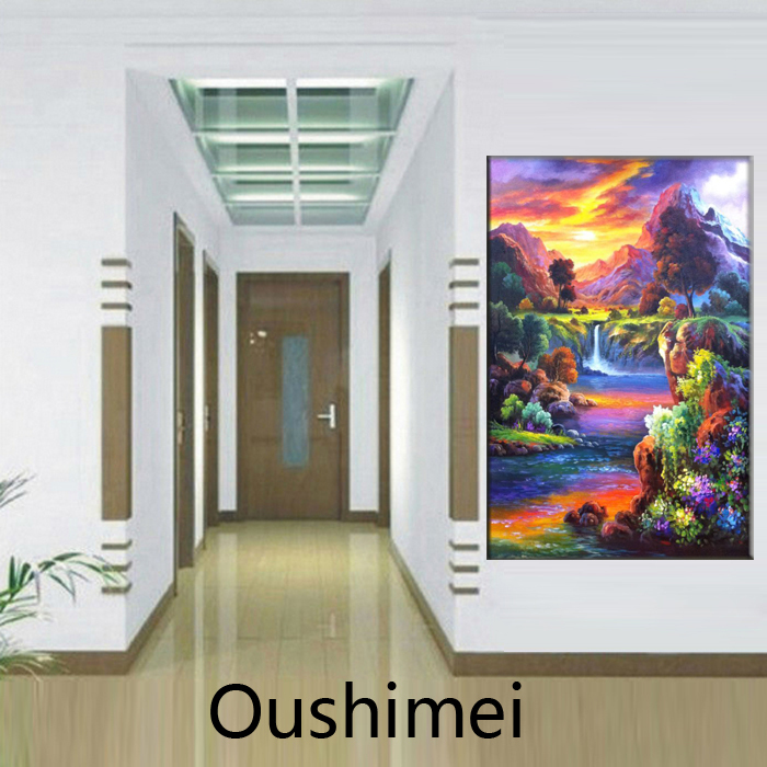 new oil paintings hand painted picture on canvas modern wall painting acrylic paintings illusion landscape hang pictures craft