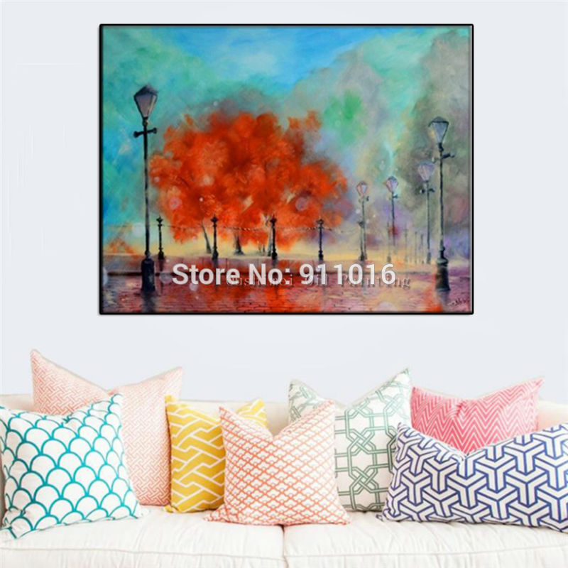 newest hand painted modern beautiful landscape colorful paintings wall painting picture on canvas home decor oil painting