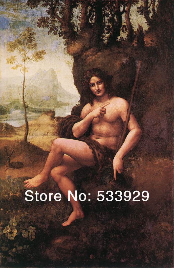 leonardo da vinci bacchus bakassi hand-painted oil painting on canvas handpainted morden oil painting