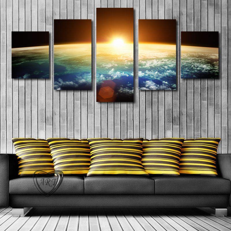 5 piece(no frame) sell sunrise modern home wall decor canvas picture art hd print painting set of 5 each canvas arts