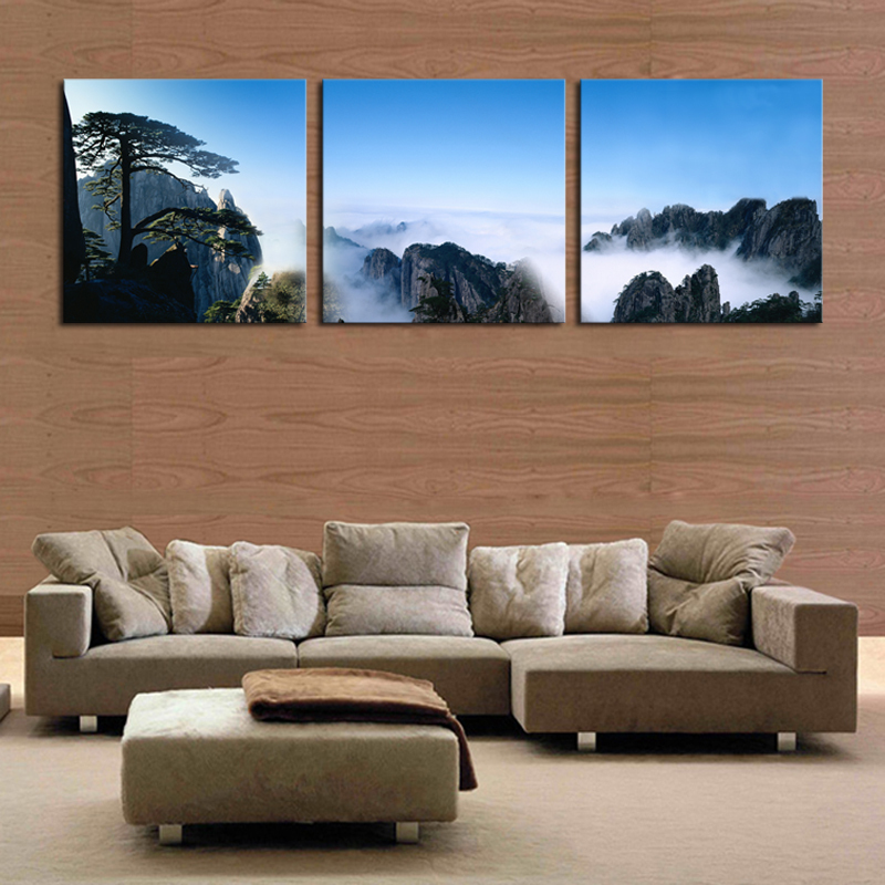 unframed 3 panels the mountain scenery decoration picture hd canvas print painting artwork canvas wall art whole