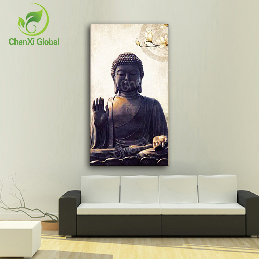 2015 modern printed buddha buddhism painting canvas home decor buda paintings wall picture for living room unframed style