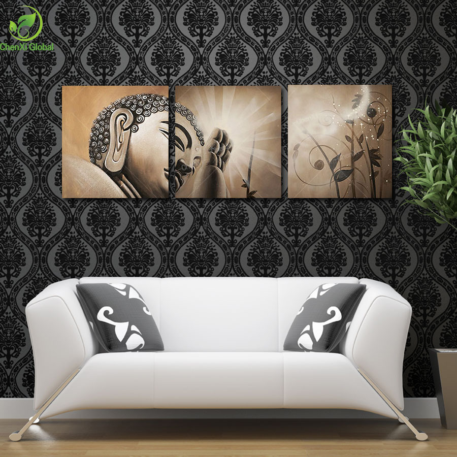 3 panel abstract printed buddhism lord buddha painting canvas art buda picture paintings cuadros for living room unframed bu001