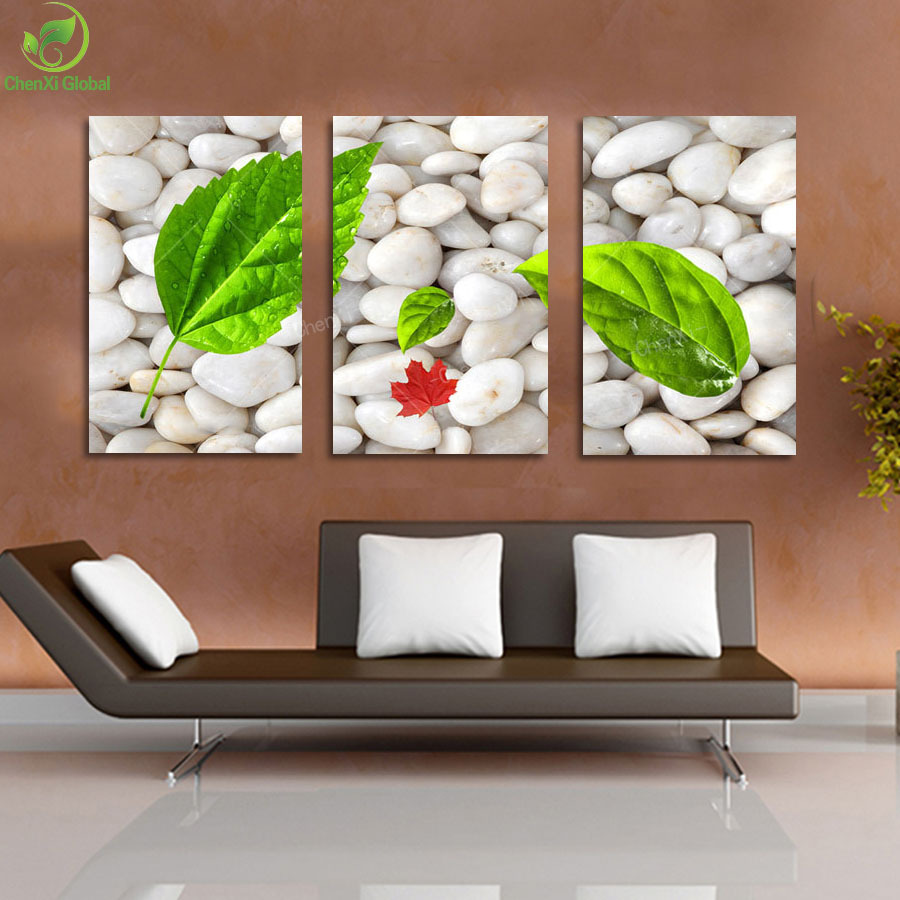 3 panel picture oil painting canvas painting leaf landscape picture home decaration for living room printing on canvas(no frame)