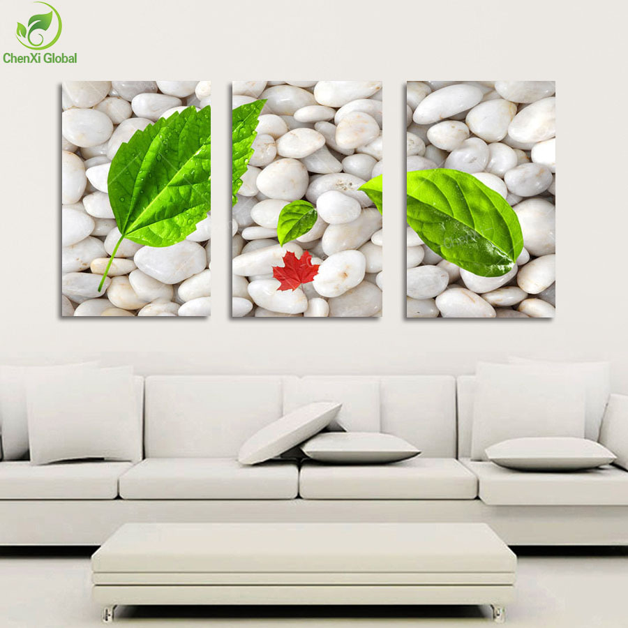 3 panel picture oil painting canvas painting leaf landscape picture home decaration for living room printing on canvas(no frame)