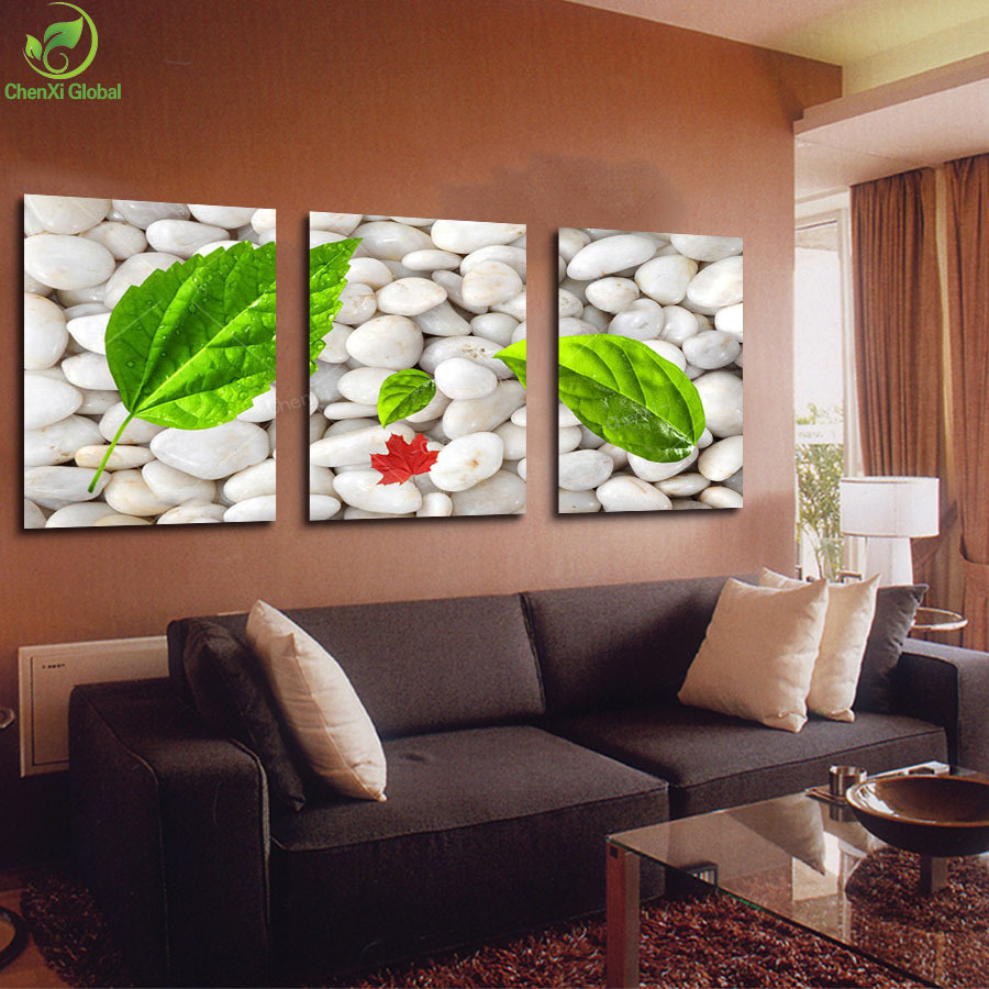 3 panel picture oil painting canvas painting leaf landscape picture home decaration for living room printing on canvas(no frame)