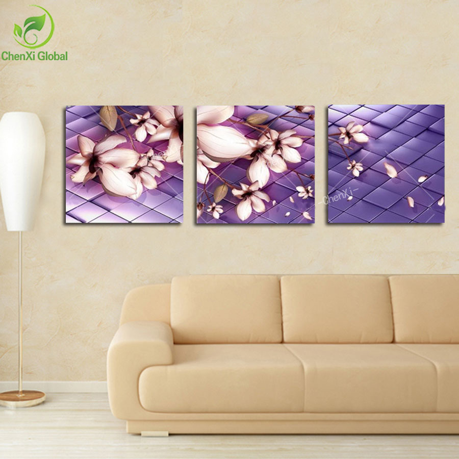 3pcs canvas painting picture cuadros beautiful flower bamboo wallpaper home decorative for living room print on canvas abstract