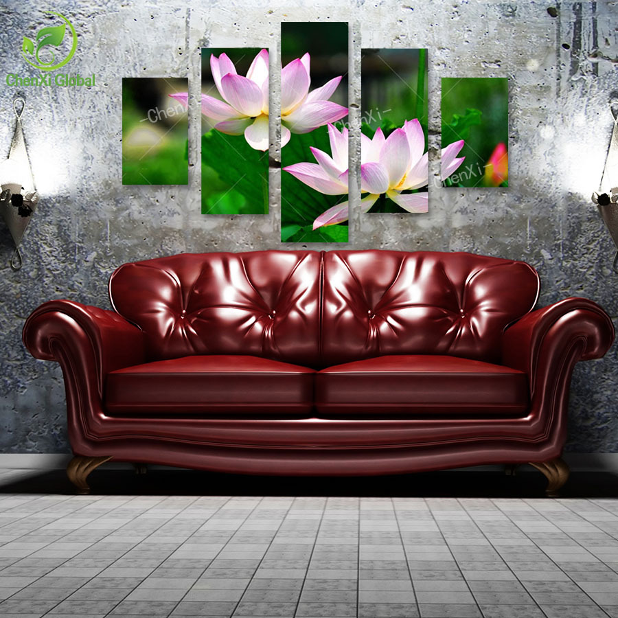 5 panel flower painting canvas cuadros decoracion canvas art wall pictures home decor for living room prints unframed wedding