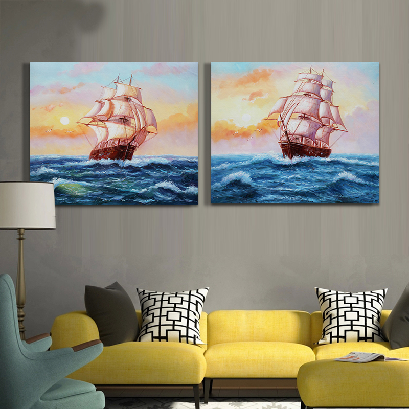 boat and ocean oil painting hand painted oil painting on canvas home decorative art picture home decorative