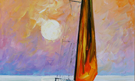 est boat abstract oil painting printed painting oil painting on canvas home decorative