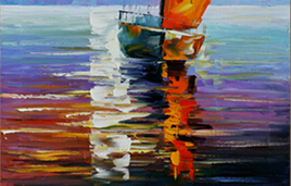 est boat abstract oil painting printed painting oil painting on canvas home decorative