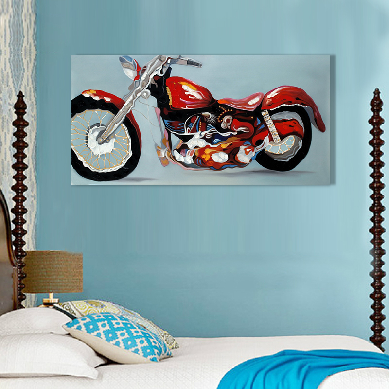 est motorcycle abstract oil painting printed painting oil painting on canvas painting canvas wall art picture