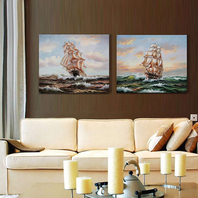 fast boat and ocean oil painting hand painted oil painting on canvas home decorative art picture home decorative