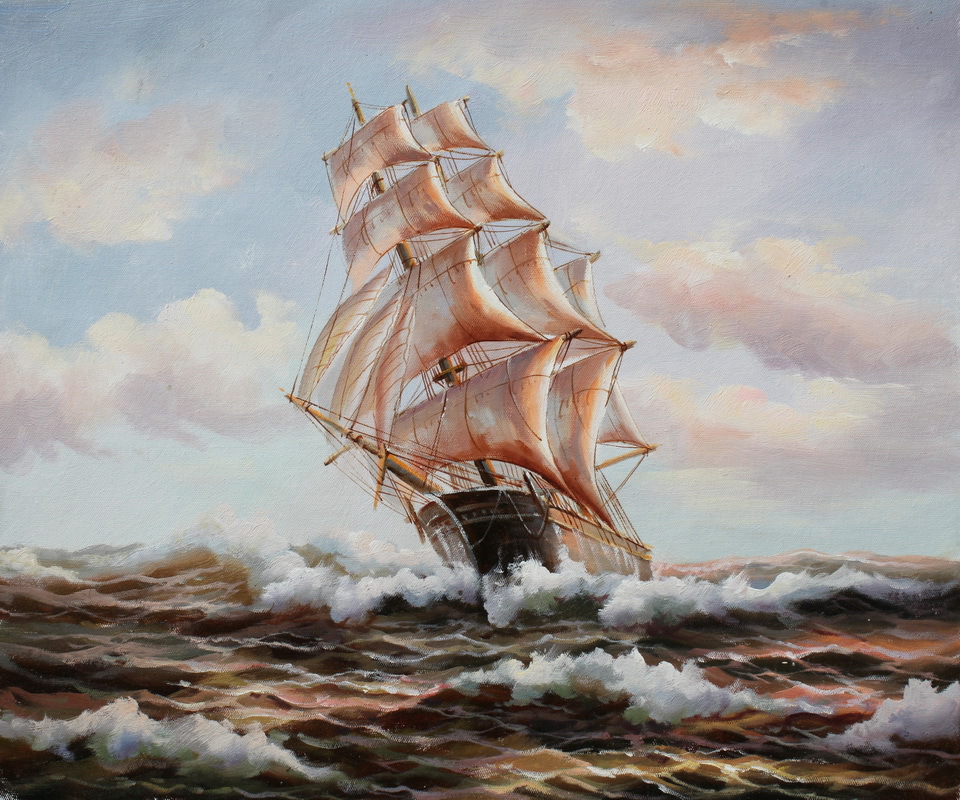 fast boat and ocean oil painting hand painted oil painting on canvas home decorative art picture home decorative