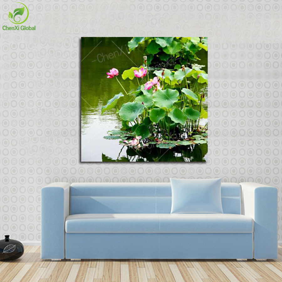 hitgh quality picture oil painting canvas painting home decaration lotus flower for living room wall pictures printing on canvas