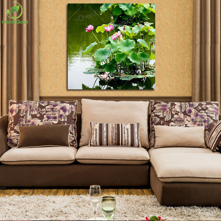 hitgh quality picture oil painting canvas painting home decaration lotus flower for living room wall pictures printing on canvas