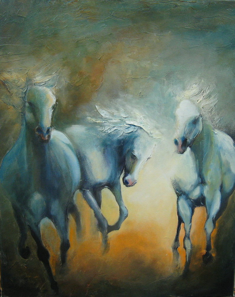 horses oil painting hand painted oil painting on canvas home decoration home decorative art picture