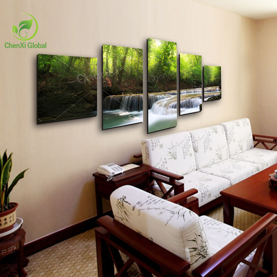 modern multi combination forest river painting pictures cuadros canvas art landscape paintings for bed room unframed pr1051